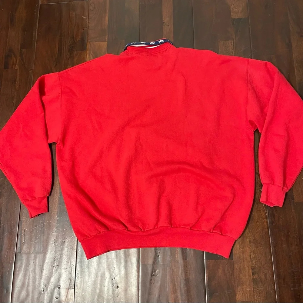 Vintage Jazz American Music Collared Crewneck Red American Flag Hanes Adult 2XL - Picture 8 of 8